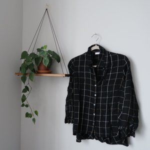J. Jill Relaxed Plaid Button-Front Shirt, Size MP